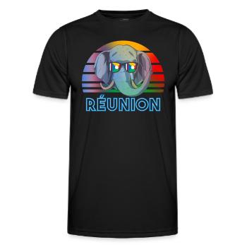 Réunion - Men's Functional T-Shirt - black - Front - AI Model Male 178 dark (178cm)