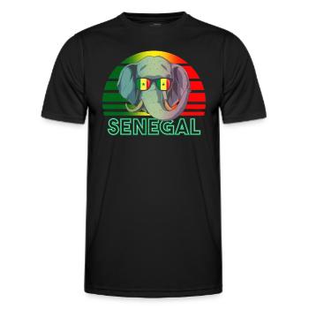 Sénégal - T-shirt sport Homme - noir - Devant - AI Model Male 178 dark (178cm)