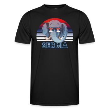 Serbie - T-shirt sport Homme - noir - Devant - AI Model Male 178 dark (178cm)