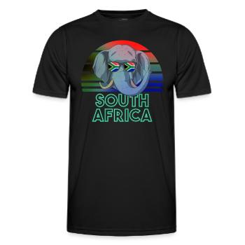 South Africa - Men's Functional T-Shirt - black - Front - AI Model Male 178 dark (178cm)