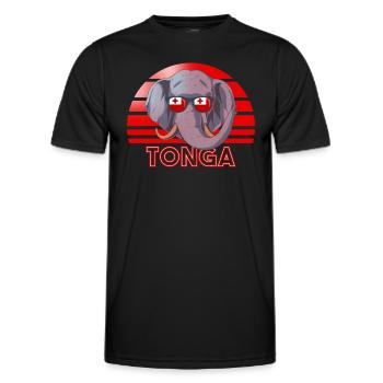 Tonga - T-shirt sport Homme - noir - Devant - AI Model Male 178 dark (178cm)