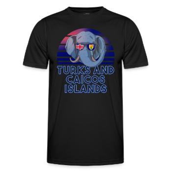 Turks and Caicos Islands - Men's Functional T-Shirt - black - Front - AI Model Male 178 dark (178cm)