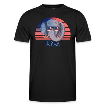 USA - Männer Funktions-T-Shirt - Schwarz - Vorne - AI Model Male 178 dark (178cm)