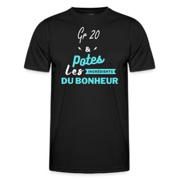 potes les ingrédients du bonheur Gr 20 - T-shirt sport Homme - noir - Devant - AI Model Male 178 dark (178cm)
