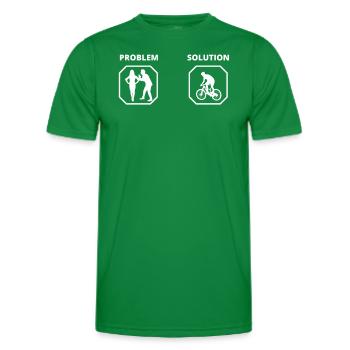 PROBLEM BICYCLE SOLUTION - Men's Functional T-Shirt - kelly green - Front - AI Model Male 178 dark (178cm)