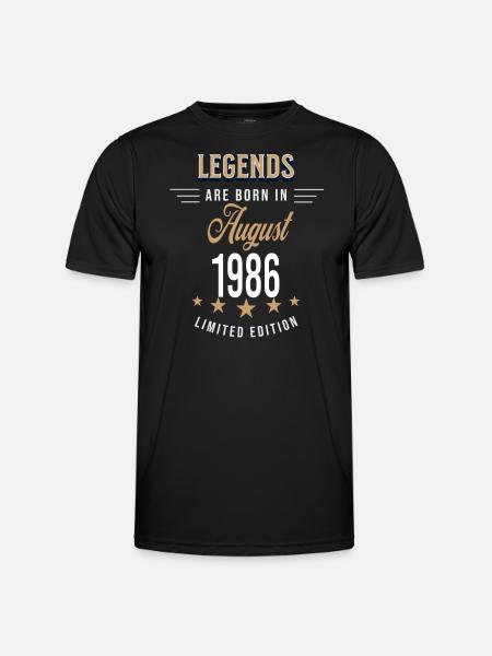 Legends are born in August 1986 - Men's Functional T-Shirt - black