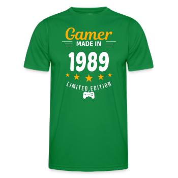 Gamer made in 1989 - Men's Functional T-Shirt - kelly green - Front - AI Model Male 178 dark (178cm)