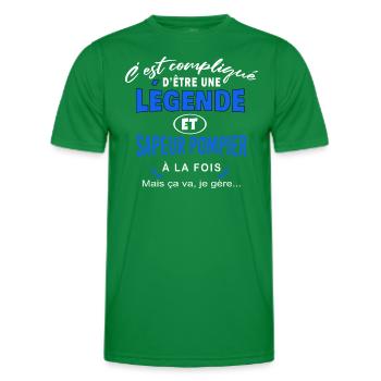 humour Légende et SAPEUR POMPIER cadeau - T-shirt sport Homme - vert - Devant - AI Model Male 178 dark (178cm)
