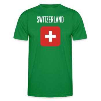 Schweiz FLAGGE - Männer Funktions-T-Shirt - Kelly Green - Vorne - AI Model Male 178 dark (178cm)