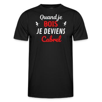 Quand je bois je deviens Francis Cabrel - T-shirt sport Homme - noir - Devant - AI Model Male 178 dark (178cm)