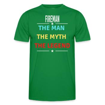 L’homme Le mythe La légende FIREMAN - T-shirt sport Homme - vert - Devant - AI Model Male 178 dark (178cm)
