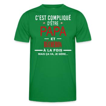 papa Et BÛCHERON cadeau citation - T-shirt sport Homme - vert - Devant - AI Model Male 178 dark (178cm)