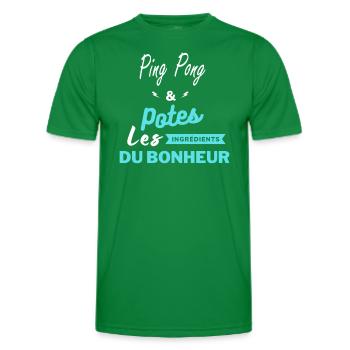 potes les ingrédients du bonheur Ping Pong - T-shirt sport Homme - vert - Devant - AI Model Male 178 dark (178cm)