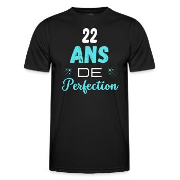 âge de la perfection cadeau humoristique 22 ans - T-shirt sport Homme - noir - Devant - AI Model Male 178 dark (178cm)