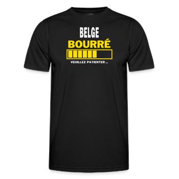 BELGE bourré HUMOUR - T-shirt sport Homme - noir - Devant - AI Model Male 178 dark (178cm)