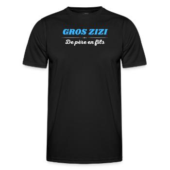 gros zizi De père en fils - T-shirt sport Homme - noir - Devant - AI Model Male 178 dark (178cm)