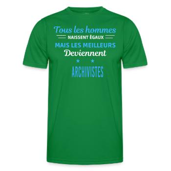 tous les hommes naissent égaux Archivistes - T-shirt sport Homme - vert - Devant - AI Model Male 178 dark (178cm)