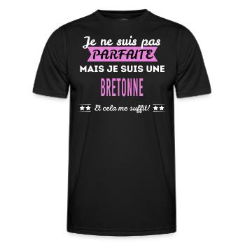 Je ne suis pas parfaite Bretonne - T-shirt sport Homme - noir - Devant - AI Model Male 178 dark (178cm)