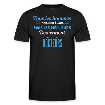 tous les hommes naissent égaux Docteurs - T-shirt sport Homme - noir - Devant - AI Model Male 178 dark (178cm)