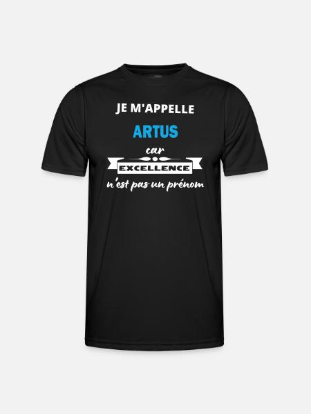 Je m'appelle excellence Artus - T-shirt sport Homme - noir