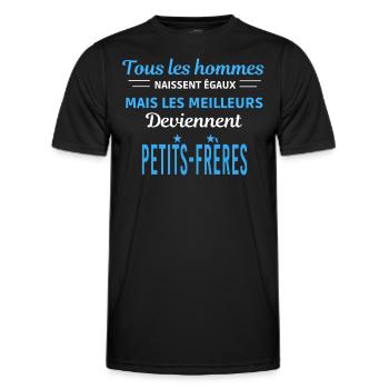 tous les hommes naissent égaux Petits-frères - T-shirt sport Homme - noir - Devant - AI Model Male 178 dark (178cm)