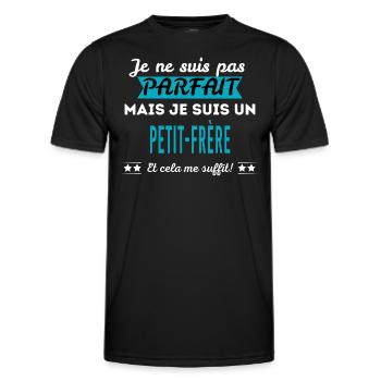 Je ne suis pas parfait PETIT-FRÈRE - T-shirt sport Homme - noir - Devant - AI Model Male 178 dark (178cm)