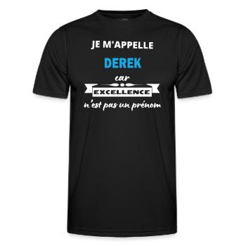 Je m'appelle excellence Derek - T-shirt sport Homme - noir - Devant - AI Model Male 178 dark (178cm)