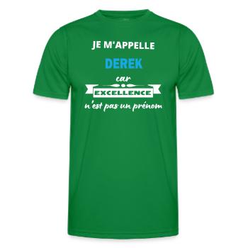 Je m'appelle excellence Derek - T-shirt sport Homme - vert - Devant - AI Model Male 178 dark (178cm)