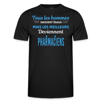 tous les hommes naissent égaux Pharmaciens - T-shirt sport Homme - noir - Devant - AI Model Male 178 dark (178cm)