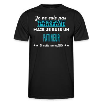 Je ne suis pas parfait PATINEUR - T-shirt sport Homme - noir - Devant - AI Model Male 178 dark (178cm)