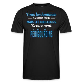 tous les hommes naissent égaux Périgourdins - T-shirt sport Homme - noir - Devant - AI Model Male 178 dark (178cm)