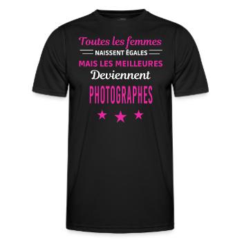 femmes naissent les meilleurs photographes - T-shirt sport Homme - noir - Devant - AI Model Male 178 dark (178cm)