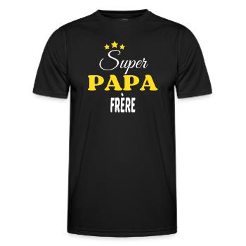 Super Papa FRÈRE ANNIVERSAIRE - T-shirt sport Homme - noir - Devant - AI Model Male 178 dark (178cm)