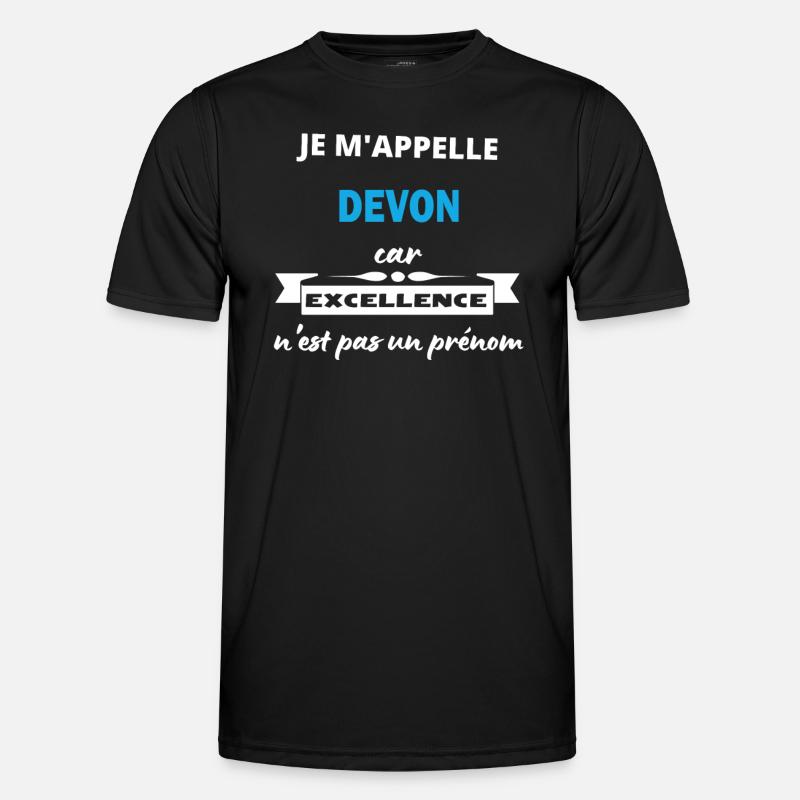 Je m'appelle excellence Devon - T-shirt sport Homme - noir
