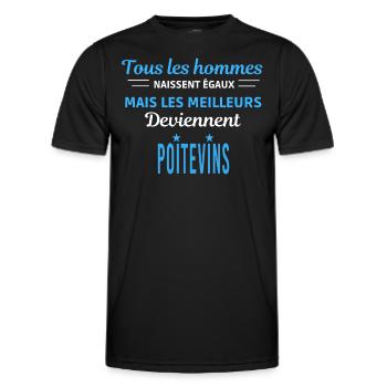tous les hommes naissent égaux Poitevins - T-shirt sport Homme - noir - Devant - AI Model Male 178 dark (178cm)