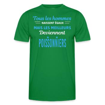 tous les hommes naissent égaux Poissonniers - T-shirt sport Homme - vert - Devant - AI Model Male 178 dark (178cm)