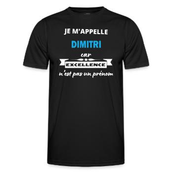 Je m'appelle excellence Dimitri - T-shirt sport Homme - noir - Devant - AI Model Male 178 dark (178cm)