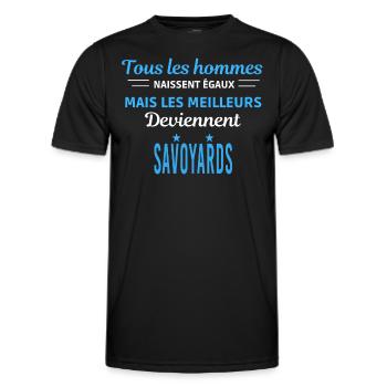 tous les hommes naissent égaux Savoyards - T-shirt sport Homme - noir - Devant - AI Model Male 178 dark (178cm)