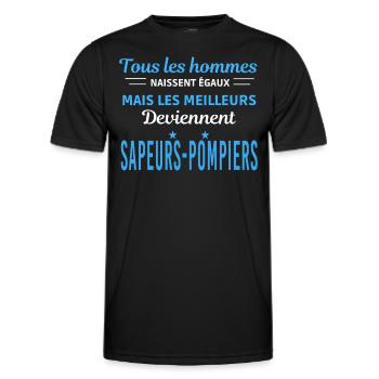 tous les hommes naissent égaux Sapeurs-pompiers - T-shirt sport Homme - noir - Devant - AI Model Male 178 dark (178cm)