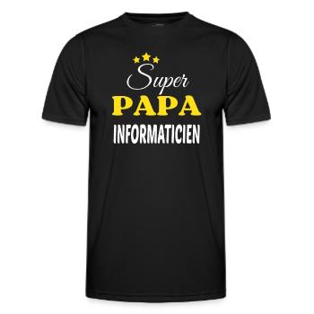 Super Papa INFORMATICIEN ANNIVERSAIRE - T-shirt sport Homme - noir - Devant - AI Model Male 178 dark (178cm)
