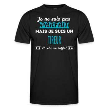 Je ne suis pas parfait TIREUR - T-shirt sport Homme - noir - Devant - AI Model Male 178 dark (178cm)