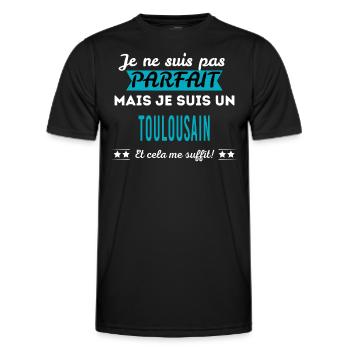 Je ne suis pas parfait TOULOUSAIN - T-shirt sport Homme - noir - Devant - AI Model Male 178 dark (178cm)