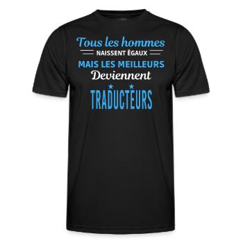 tous les hommes naissent égaux Traducteurs - T-shirt sport Homme - noir - Devant - AI Model Male 178 dark (178cm)