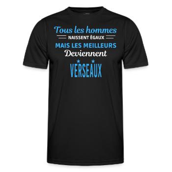 tous les hommes naissent égaux Verseaux - T-shirt sport Homme - noir - Devant - AI Model Male 178 dark (178cm)
