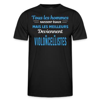 tous les hommes naissent égaux Violoncellistes - T-shirt sport Homme - noir - Devant - AI Model Male 178 dark (178cm)