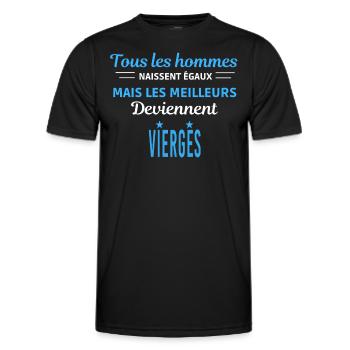 tous les hommes naissent égaux Vierges - T-shirt sport Homme - noir - Devant - AI Model Male 178 dark (178cm)