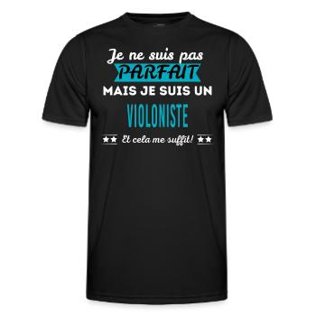 Je ne suis pas parfait VIOLONISTE - T-shirt sport Homme - noir - Devant - AI Model Male 178 dark (178cm)