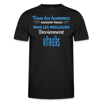 tous les hommes naissent égaux Vitriers - T-shirt sport Homme - noir - Devant - AI Model Male 178 dark (178cm)