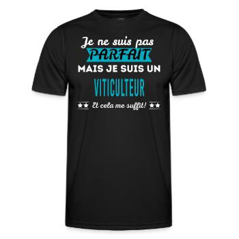 Je ne suis pas parfait VITICULTEUR - T-shirt sport Homme - noir - Devant - AI Model Male 178 dark (178cm)