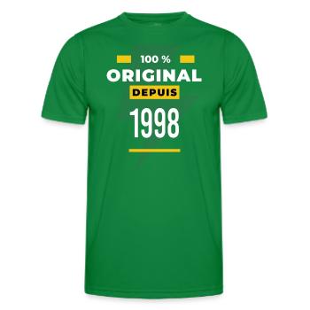 100 % original depuis 1998 CADEAU Anniversaire - T-shirt sport Homme - vert - Devant - AI Model Male 178 dark (178cm)